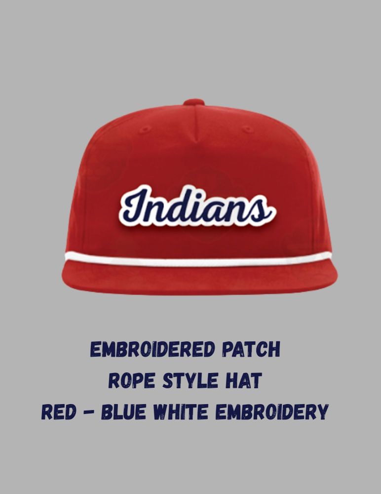 Indians Ropehat Red and White